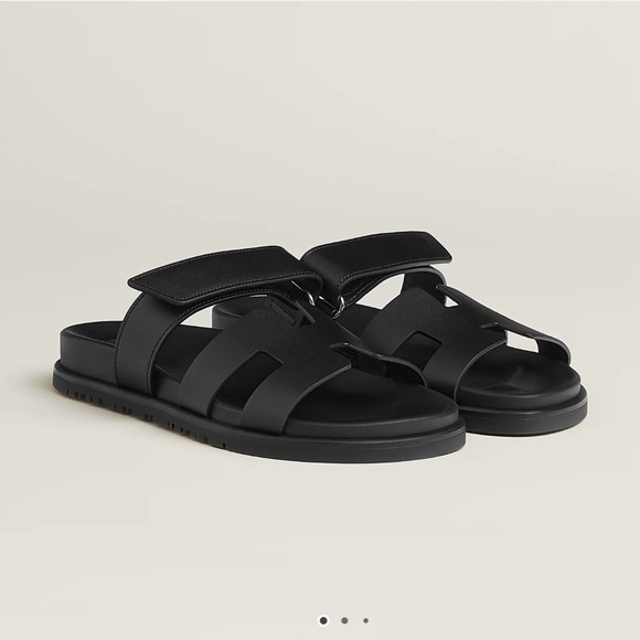 Hermes Shoes - Hermes Chypre Sandals Black